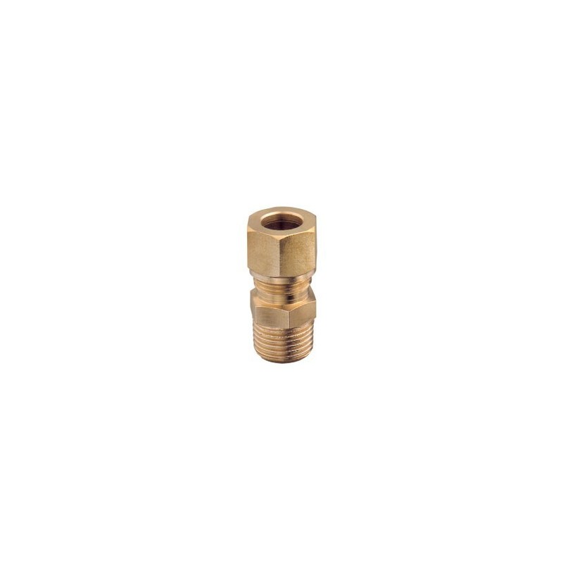 Raccordo bicono semplice maschio con ogiva ottone G3/8" x 8