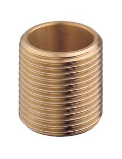 Mamelon simple laiton 1"1/4 mâle-mâle