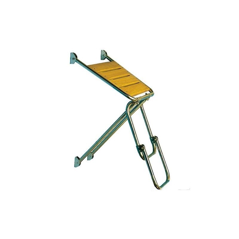 Échelle en acier inoxydable avec 2 marches en Iroko