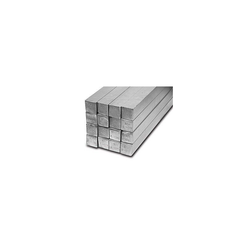 Barre carrée en acier inoxydable AISI 316 de 6 mm.