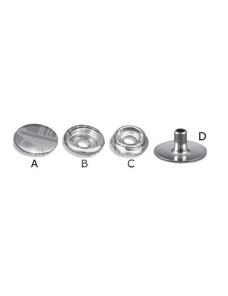 Boutons, boutons-pression acier inoxydable AISI 316