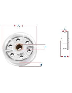 Riemenscheibe mit Messingbuchse 32 mm. A4/ AISI 316