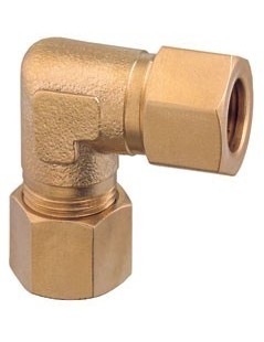 90º double-curved coupling with ogive brass 10 x 10