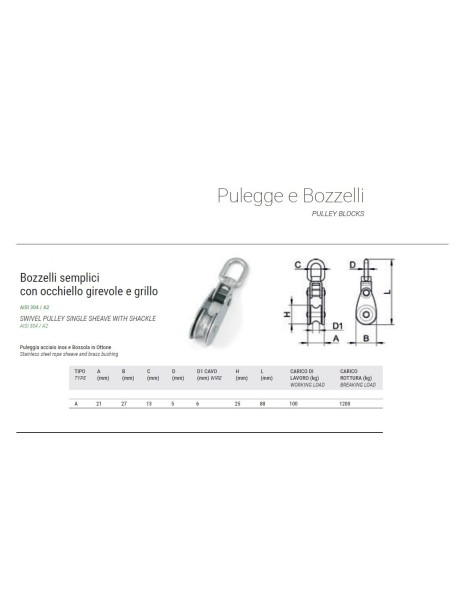 BOZZELLO AISI 304/A2 PER CAVO DA 6MM