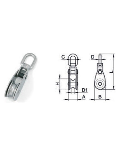AISI 304/A2 Block für ø 10 mm Kabel.