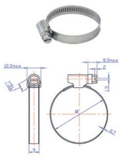 Fascetta ICX Banda 12 mm Inox AISI 316 mm. 40-60