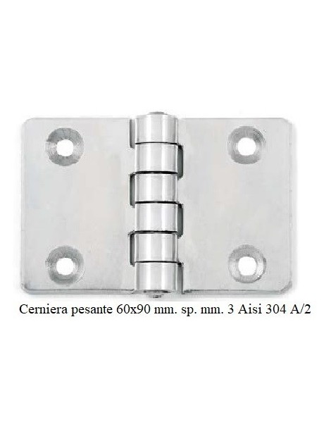 Charnière lourde 60x90 mm Aisi 304 /A2