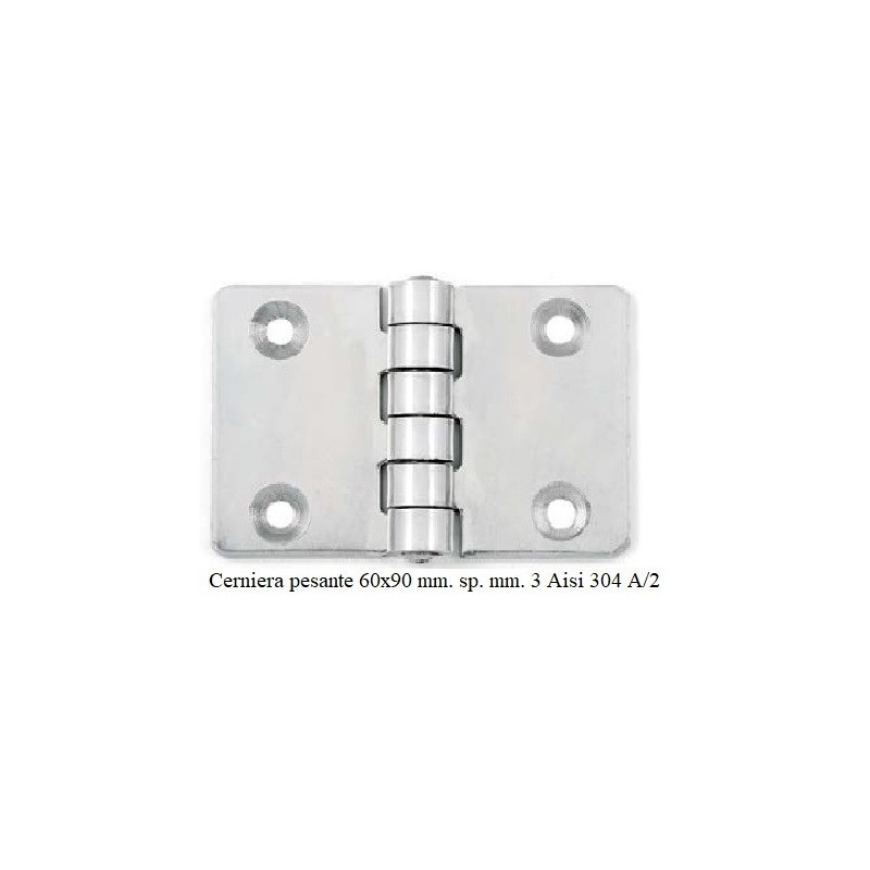 Schweres Scharnier 60x90 mm Aisi 304 /A2