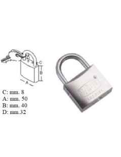 50 mm Vorhängeschloss aus rostfreiem Stahl der Serie Sea.