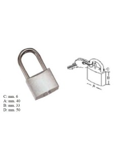 Lucchetto acciaio inox 40 mm. chiave unica