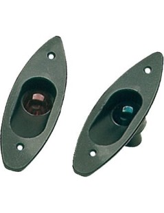 Luminaires encastrés boîtier pvc couleur noir lumière rouge-vert 112,5°.