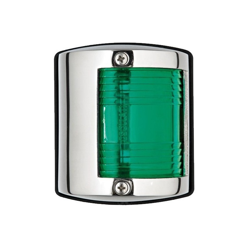 Feu de navigation vert en acier inoxydable pour bateaux jusqu'à 12 m.