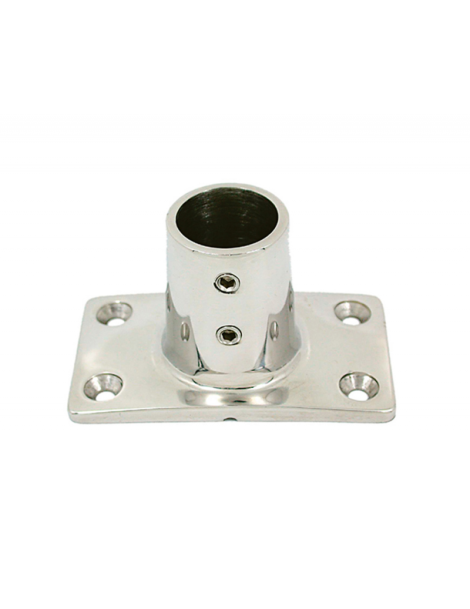 Gerader rechteckiger Sockel 90° Ø 22 mm. Edelstahl AISI 316