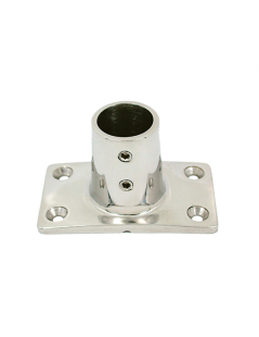 Gerader rechteckiger Sockel 90° Ø 22 mm. Edelstahl AISI 316