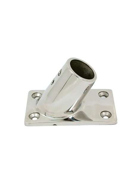 Base rectangulaire inclinée à 60° Ø mm. 25 acier inoxydable AISI 316