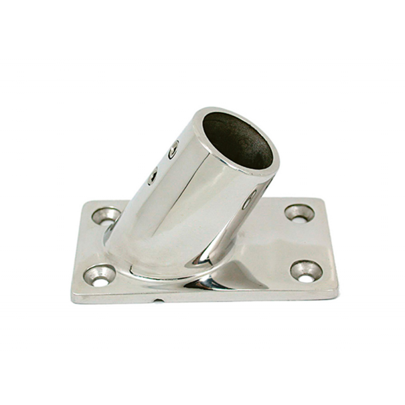 Base rectangulaire inclinée à 60° Ø mm. 25 acier inoxydable AISI 316