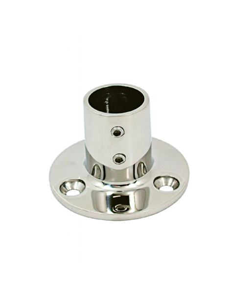 Base tonda dritta 90° Ø mm. 22 inox AISI 316