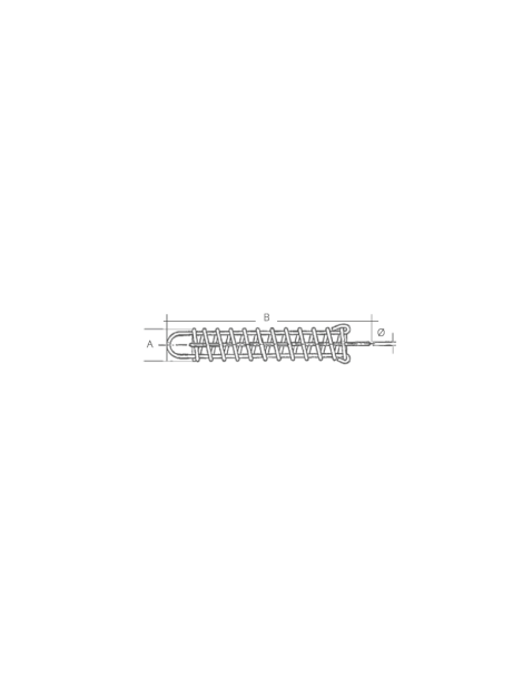 Verankerungsfeder aus verzinktem Stahl, Ø 9 mm.