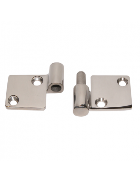 Abnehmbares Scharnier für Türen und Motorhauben aus 86x50 mm Edelstahl Aisi 304.