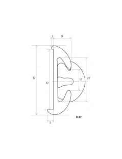 Goulotte en aluminium pour caniveau H37 mm.