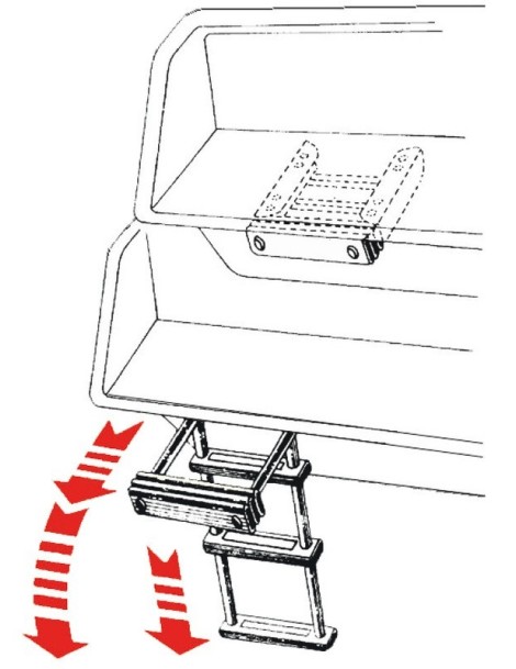 Stainless steel retractable ladder 4 steps