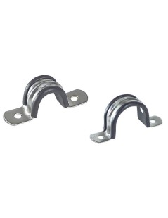 Ponticello fissatubi e fissacavi gommato in acciaio inox Aisi 316