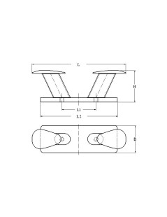 Borne en acier inoxydable poli, 252 mm.