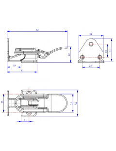 Angle lock chrome-plated brass 72x32x34