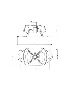 Elastic support for motors up to 225 kg.