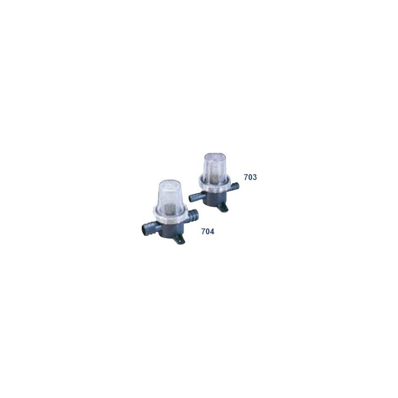 Filtre en ligne pour pompe à eau, tuyau Ø 20 mm.