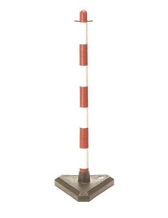 Kunststoffsäule mit Fußteil Farbe weiß/rot