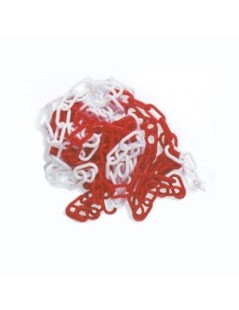 Kunststoffkette D. 6 mm. Farbe weiß-rot Packung mt. 25