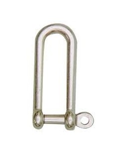 Langer gerader Schäkel aus rostfreiem Stahl Aisi 316 6 mm.