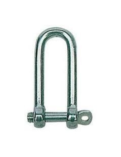 Manille longue et droite en acier inoxydable aisi 316 10 mm.